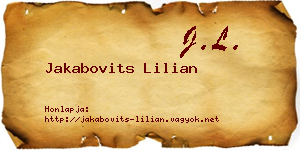 Jakabovits Lilian névjegykártya
