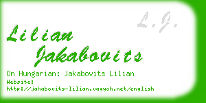 lilian jakabovits business card